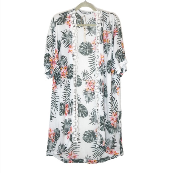 Other - Swimwear cover up tropical kimono NWT medium